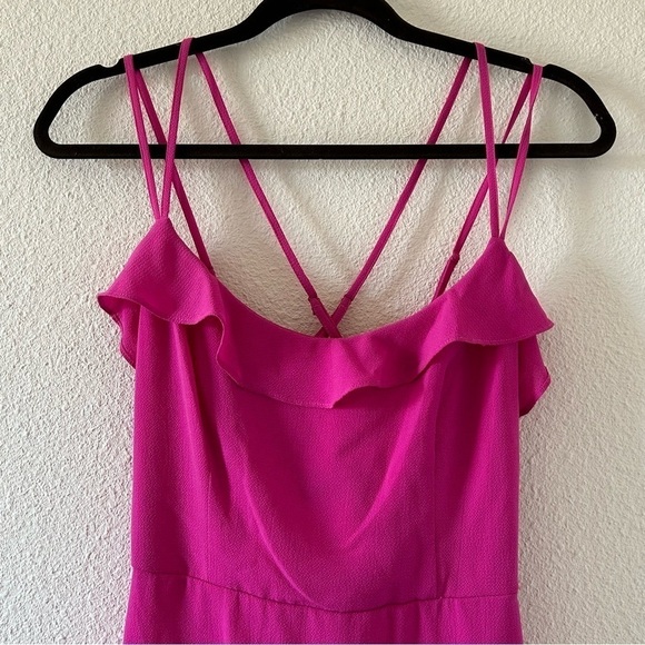 B. DARLIN Pink Strap Back Ruffle Hem Mini Dres Women Sz 13/14 - Picture 3 of 7